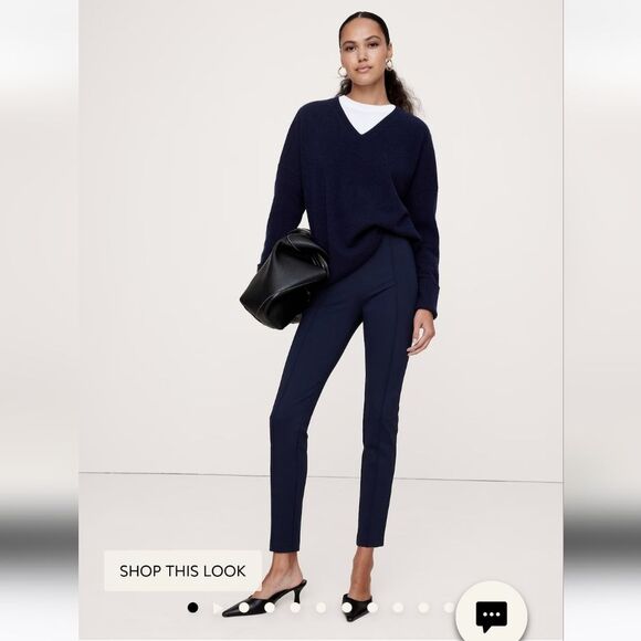 Banana Republic Skinny Everywhere Ponte Pant hyper navy blue - Picture 1 of 5